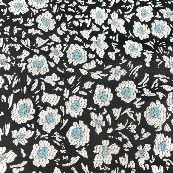 LOFT Mini Skirt Womens 12 Blue Floral Jacquard A-Line Pockets Workwear Casual - Picture 9 of 12